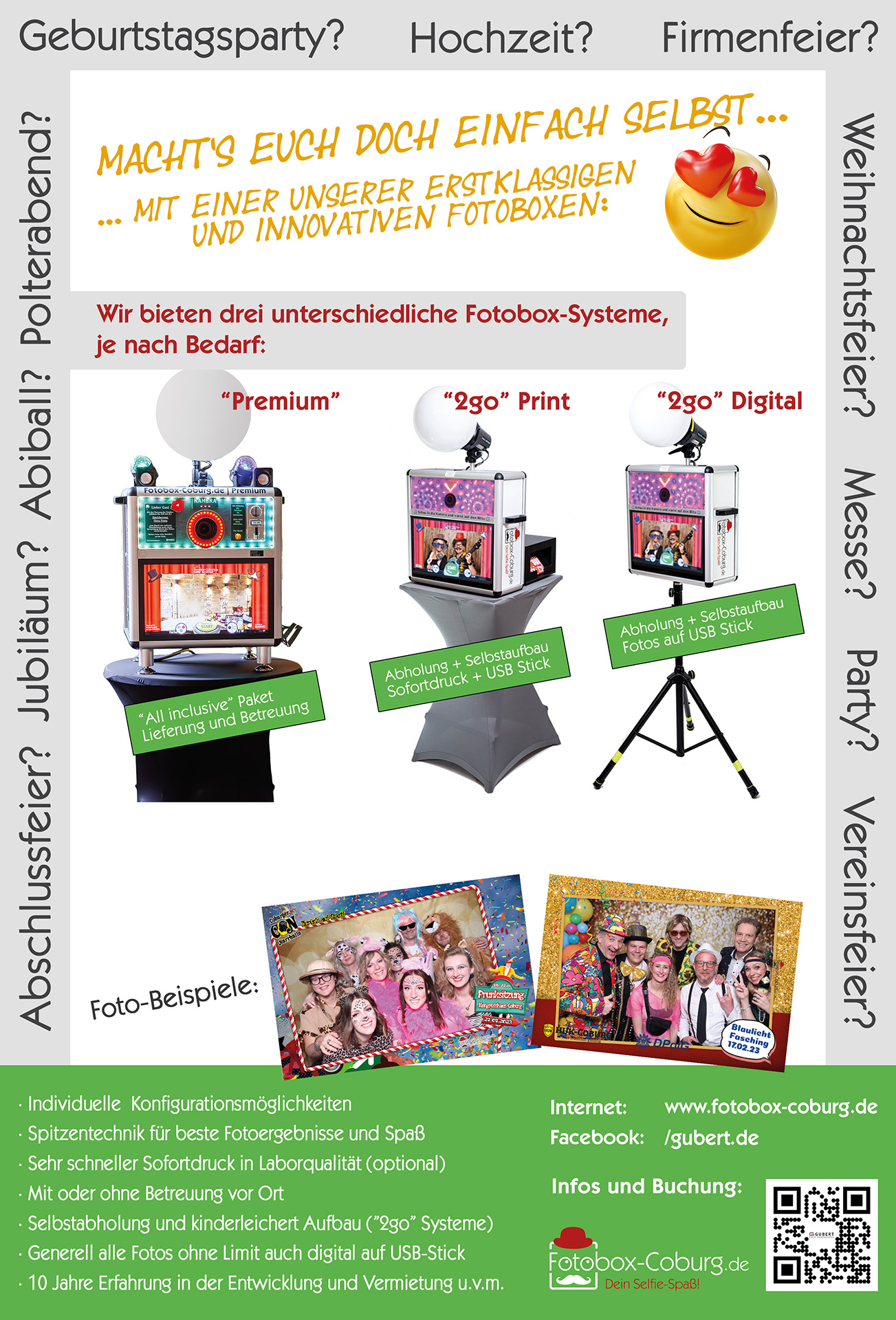 Layout Optionen für unsere Fotoboxen